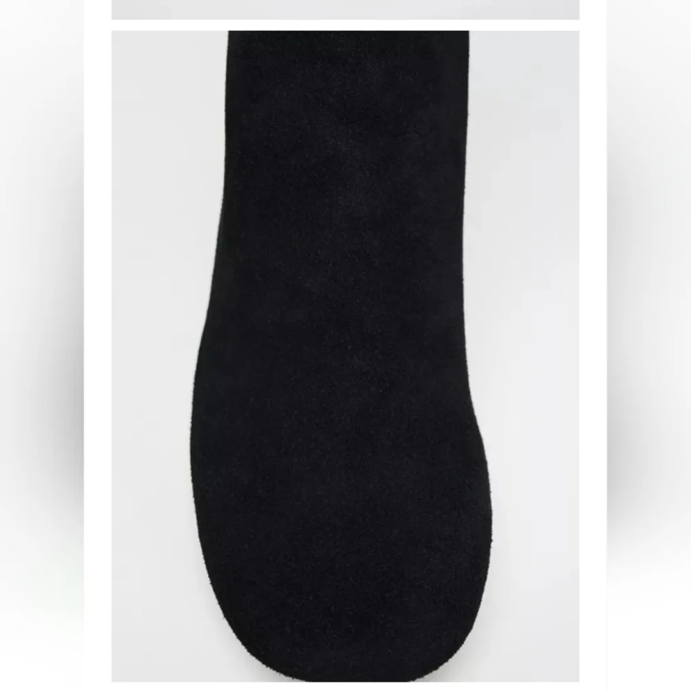 Zara Heeled Leather Suede Knee High Boots Fleece Lining Sz 9/40